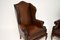 Mid-Century Georgian Style Leather Wing Back Armchairs, Set of 2, Image 4