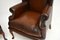Mid-Century Georgian Style Leather Wing Back Armchairs, Set of 2, Image 6