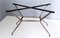 Midcentury Wooden and Iron Dining Table with Glass Top, Italy 1950s 11