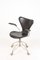 Chaise de Bureau Modèle 3117 en Cuir Patiné par Arne Jacobsen pour Fritz Hansen, 1960s 2