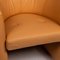 Leather Armchair in Yellow Ocher Brown from Leolux 2