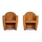 Leather Armchair Set in Yellow Ocher Brown from Leolux, Set of 2 1