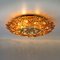 Gilded Brass and Crystal Glass Flush Mount Light from Palwa, 1960s 14