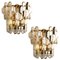 Palazzo Gilt Brass and Glass Wall Lights by J.T. Kalmar, 1970s, Set of 2 1