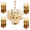 Light Florida Crystal Glass Chandelier and Wall Lights from Kalmar, Set of 5 1