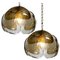 Pendant Lights in Smoked Glass and Brass from Kalmar, 1970s, Set of 2 1