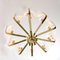 Large Brass Chandelier with Glass Leaves by Carl Fagerlund for orrefors, 1960s, Image 6