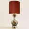Large Table Lamp with Hand-Painted Silk Shade & Polychrome Delft, 1930s, Image 10