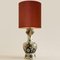 Large Table Lamp with Hand-Painted Silk Shade & Polychrome Delft, 1930s, Image 4