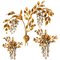 Gilt Metal Palm Tree Wall Sconces by Hans Kögl, 1960s, Set of 3 1