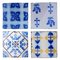 Antique Ceramic Tiles by Pas De Cailes Desvres, 1890s, Set of 64 9