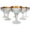 Clear Crystal Goblets With Gilded and Etched Band from Moser, Set of 6 1