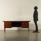 Desk in Veneered Wood, Maple & Glass, 1950s 2