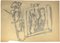 Leon Aubert, Figuren, Bleistiftzeichnung, frühes 20. Jahrhundert 1