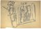 Leon Aubert, Figures, Pencil Drawing, Early 20th Century, Immagine 1