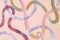 Trittico astratto di linee lenitive color pesca, acrilico su tela, 2020, Immagine 11