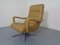 Leather Swivel Easy Chair and Ottoman, 1970s, Set of 2 24