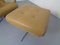 Leather Swivel Easy Chair and Ottoman, 1970s, Set of 2 22