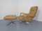 Leather Swivel Easy Chair and Ottoman, 1970s, Set of 2 9