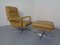Leather Swivel Easy Chair and Ottoman, 1970s, Set of 2 7
