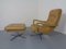 Leather Swivel Easy Chair and Ottoman, 1970s, Set of 2 1