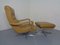 Leather Swivel Easy Chair and Ottoman, 1970s, Set of 2 5