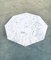Achteckiger Carrara Marmor Couchtisch mit Chromgestell, Italien 1960er 5