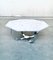 Octagonal Carrara Marble Top Coffee Table with Chrome Base, Italy 1960s 9