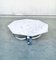 Octagonal Carrara Marble Top Coffee Table with Chrome Base, Italy 1960s 12