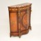 French Inlaid Marquetry Marble Top Cabinet, 1930s, Image 3
