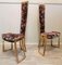 Brass High Back Chairs from Maison Charles, France, 1960s, Set of 4, Image 5