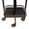 Small Italian Brass and Black Glass Trolley, 1950s 3