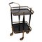 Small Italian Brass and Black Glass Trolley, 1950s, Image 1