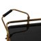 Small Italian Brass and Black Glass Trolley, 1950s, Image 2