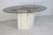 Mesa de comedor con base de piedra y superficie de vidrio ahumado, años 70, Imagen 17