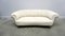 19th-Century French Curved Sofa in Ivory Soft Velvet 1