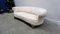 19th-Century French Curved Sofa in Ivory Soft Velvet 10