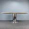 Large Oval Marble Dining Table with Chrome Base, 1970s 5