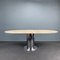 Large Oval Marble Dining Table with Chrome Base, 1970s 1