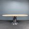 Large Oval Marble Dining Table with Chrome Base, 1970s, Image 1
