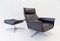 Siesta 62 Black Leather Lounge Chair and Ottoman by Brule for Kaufeld, 1960s, Set of 2 6