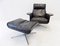 Siesta 62 Black Leather Lounge Chair and Ottoman by Brule for Kaufeld, 1960s, Set of 2 2