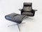 Siesta 62 Black Leather Lounge Chair and Ottoman by Brule for Kaufeld, 1960s, Set of 2, Image 2