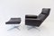 Siesta 62 Black Leather Lounge Chair and Ottoman by Brule for Kaufeld, 1960s, Set of 2 1