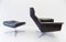 Siesta 62 Black Leather Lounge Chair and Ottoman by Brule for Kaufeld, 1960s, Set of 2 3