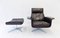 Siesta 62 Black Leather Lounge Chair and Ottoman by Brule for Kaufeld, 1960s, Set of 2 4