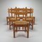 Chaises de Salon en Chêne et Paille, 1950s, Set de 6 2