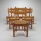 Oak and Straw Dining Chairs, 1950s, Set of 6 2