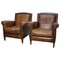 Club chair vintage in pelle color cognac, Paesi Bassi, set di 2, Immagine 1