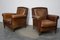 Vintage Dutch Cognac Leather Club Chairs, Set of 2, Image 13